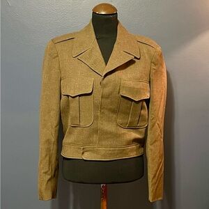 Vintage WWII Eisenhower “Ike” Army Green Military Jacket 36R